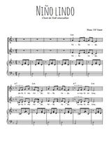 Téléchargez l'arrangement de la partition de Niño Lindo en PDF pour deux voix égales et piano
