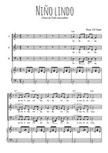 Téléchargez l'arrangement de la partition de Niño Lindo en PDF pour trois voix mixtes et piano