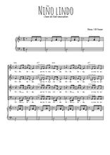 Téléchargez l'arrangement de la partition de Niño Lindo en PDF pour 4 voix mixtes et piano