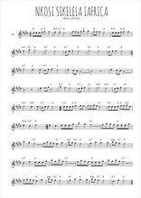 Téléchargez l'arrangement de la partition pour sax en Mib de la musique Nkosi sikelela iAfrica en PDF