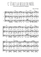 Téléchargez l'arrangement de la partition de Traditionnel-C-etait-la-veille-de-Noel en PDF à trois voix