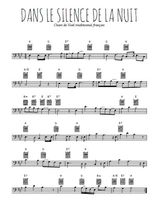 Téléchargez la partition de Dans le silence de la nuit en clef de fa