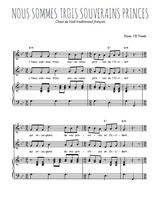 Téléchargez l'arrangement de la partition de Nous sommes trois souverains princes en PDF pour deux voix égales et piano