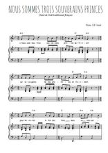 Téléchargez la partition de Nous sommes trois souverains princes en PDF pour Chant et piano