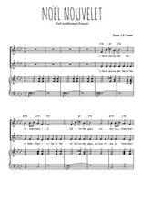 Téléchargez l'arrangement de la partition de Noël Nouvelet en PDF pour deux voix égales et piano
