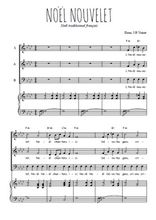Téléchargez l'arrangement de la partition de Noël Nouvelet en PDF pour trois voix mixtes et piano