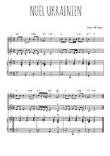 Téléchargez l'arrangement de la partition de Noël ukrainien en PDF pour deux voix égales et piano