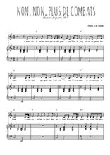 Téléchargez la partition de Non, non, plus de combats en PDF pour Chant et piano