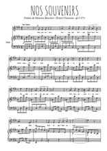 Téléchargez la partition de Nos souvenirs en PDF pour Chant et piano