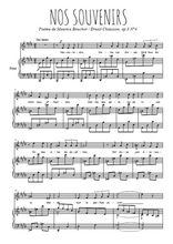 Téléchargez l'arrangement de la partition de Ernest-Chausson-Nos-souvenirs en PDF pour Chant et piano