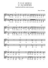 Téléchargez l'arrangement de la partition de Traditionnel-Oh-Susanna-en-francais en PDF à deux voix