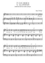 Téléchargez l'arrangement de la partition de Traditionnel-Oh-Susanna-en-francais en PDF pour Chant et piano