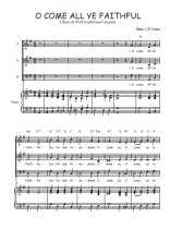 Téléchargez l'arrangement de la partition de O come all ye Faithful en PDF pour trois voix mixtes et piano