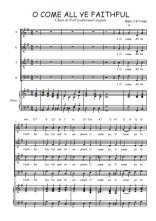 Téléchargez l'arrangement de la partition de O come all ye Faithful en PDF pour 4 voix mixtes et piano