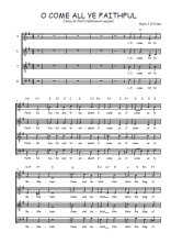 Téléchargez l'arrangement de la partition de O come all ye Faithful en PDF à quatre voix SATB