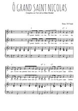 Téléchargez l'arrangement de la partition de O Grand Saint-Nicolas en PDF pour deux voix égales et piano