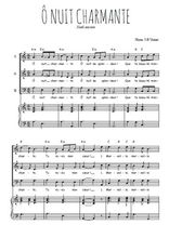 Téléchargez la partition de O nuit charmante en PDF pour 3 voix SAB et piano
