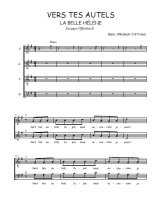 Téléchargez l'arrangement de la partition de Jacques-Offenbach-Vers-tes-autels en PDF à quatre voix