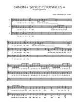 Téléchargez l'arrangement de la partition de Jacques-Offenbach-Canon-Soyez-pitoyables en PDF à trois voix
