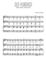 Téléchargez l'arrangement de la partition de Old hundred en PDF pour deux voix égales et piano
