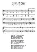 Téléchargez l'arrangement de la partition de hymn-old-hundred en PDF à deux voix