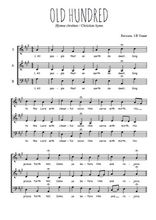 Téléchargez l'arrangement de la partition de hymn-old-hundred en PDF à trois voix