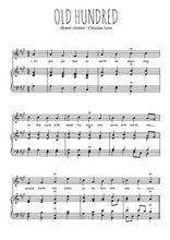Téléchargez la partition de Old hundred en PDF pour Chant et piano