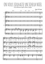Téléchargez l'arrangement de la partition de On vous souhaite un Joyeux Noël en PDF pour 4 voix mixtes et piano
