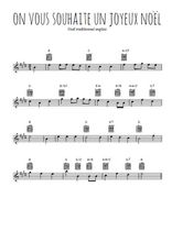 Téléchargez l'arrangement de la partition pour sax en Mib de la musique On vous souhaite un Joyeux Noël en PDF