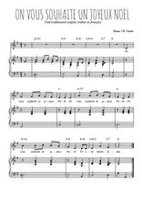 Téléchargez l'arrangement de la partition de on-vous-souhaite-un-joyeux-noel en PDF pour Chant et piano