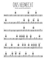 Téléchargez la partition de Ons Heemecht en clef de fa