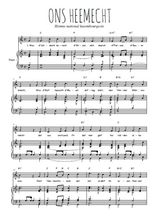 Téléchargez l'arrangement de la partition de hymne-national-luxembourgeois-ons-heemecht en PDF pour Chant et piano