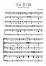 Téléchargez l'arrangement de la partition de Ornez le hall en PDF pour 4 voix mixtes et piano