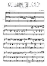 Téléchargez l'arrangement de la partition de rossini-guillaume-tell-ouverture-galop en PDF pour Mélodie et piano