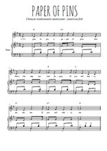 Téléchargez la partition de Paper of pins en PDF pour Chant et piano