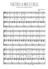 Téléchargez l'arrangement de la partition de Partons la mer est belle en PDF pour deux voix égales et piano