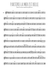 Téléchargez la partition en Sib de la musique chant-de-marin-quebec-partons-la-mer-est-belle en PDF