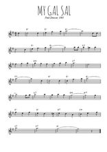 Téléchargez l'arrangement de la partition pour sax en Mib de la musique My gal Sal en PDF