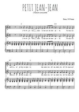 Téléchargez l'arrangement de la partition de Petit Jean-Jean en PDF pour deux voix égales et piano