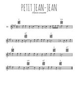 Téléchargez l'arrangement de la partition pour sax en Mib de la musique Petit Jean-Jean en PDF