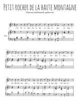 Téléchargez l'arrangement de la partition de Traditionnel-Petit-rocher-de-la-haute-montagne en PDF pour Chant et piano