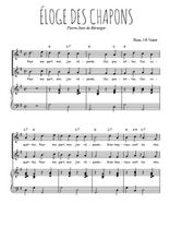 Téléchargez la partition de Eloge des chapons en PDF pour 2 voix égales et piano