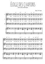 Téléchargez la partition de Eloge des chapons en PDF pour 3 voix SAB et piano