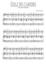 Téléchargez la partition de Eloge des chapons en PDF pour Chant et piano