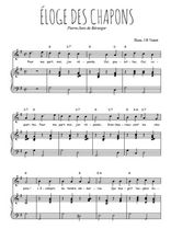 Téléchargez l'arrangement de la partition de pierre-jean-de-beranger-eloge-des-chapons en PDF pour Chant et piano