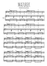Téléchargez la partition de Mazurek en PDF pour Chant et piano