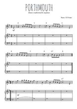 Téléchargez l'arrangement de la partition de danse-anglaise-portsmouth en PDF pour Mélodie et piano