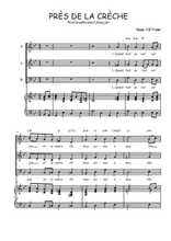 Téléchargez l'arrangement de la partition de Près de la crèche en PDF pour trois voix mixtes et piano