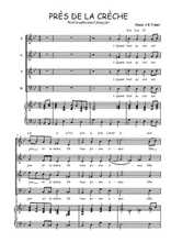Téléchargez la partition de Près de la crèche en PDF pour 4 voix SATB et piano