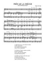 Téléchargez la partition de Près de la crèche en PDF pour Chant et piano